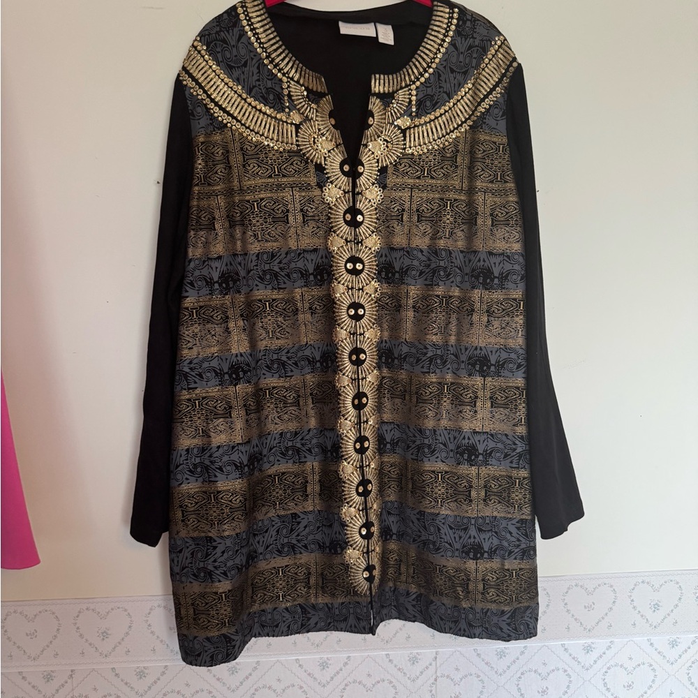 Black and Gold Beaded Jacket